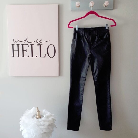 NWT J Brand black coated zebra high rise skinny jeans, 25 - Picture 9 of 12